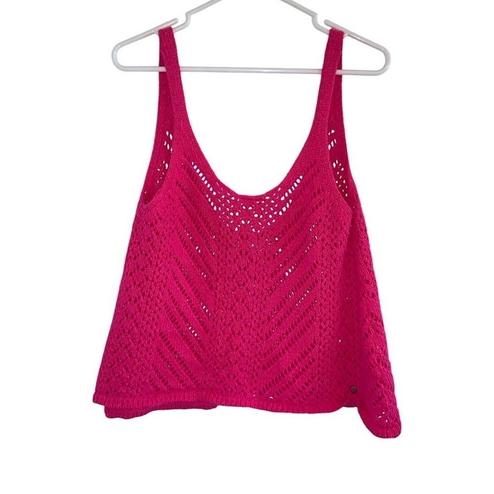 Abercrombie & Fitch Fuchsia Crochet Oversized Tank/ Beach Cover
